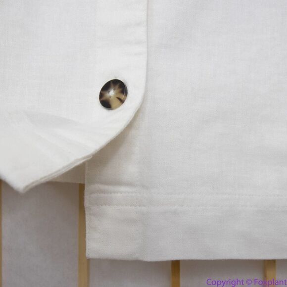 NEW Madewell Linen-Cotton Puff-Sleeve Mini Dress, lighthouse, 14‎ - Picture 13 of 16